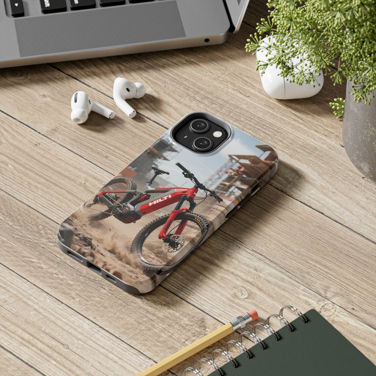 Phone Cases - Electric Mountain Bike Design in Hilti Red and Gray