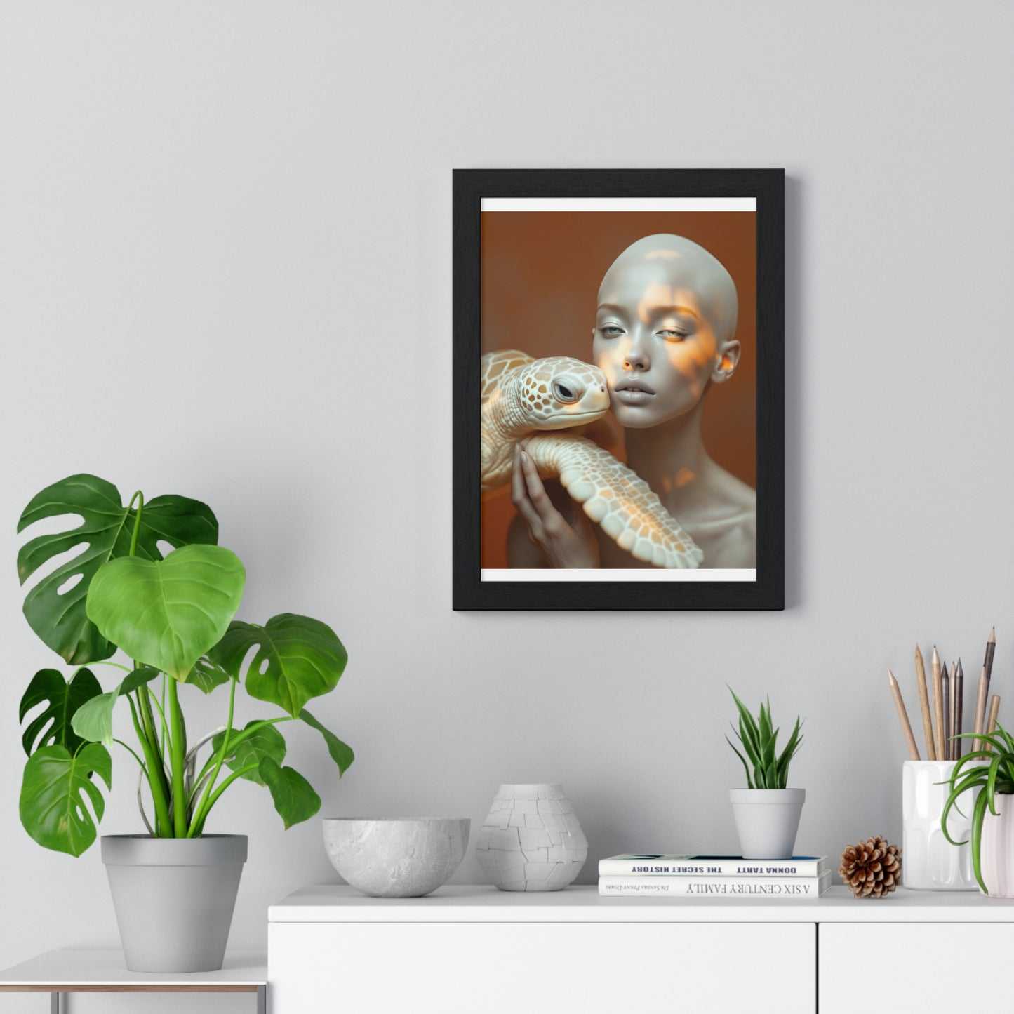 Vertical Framed Poster - The Albino and the Old One
