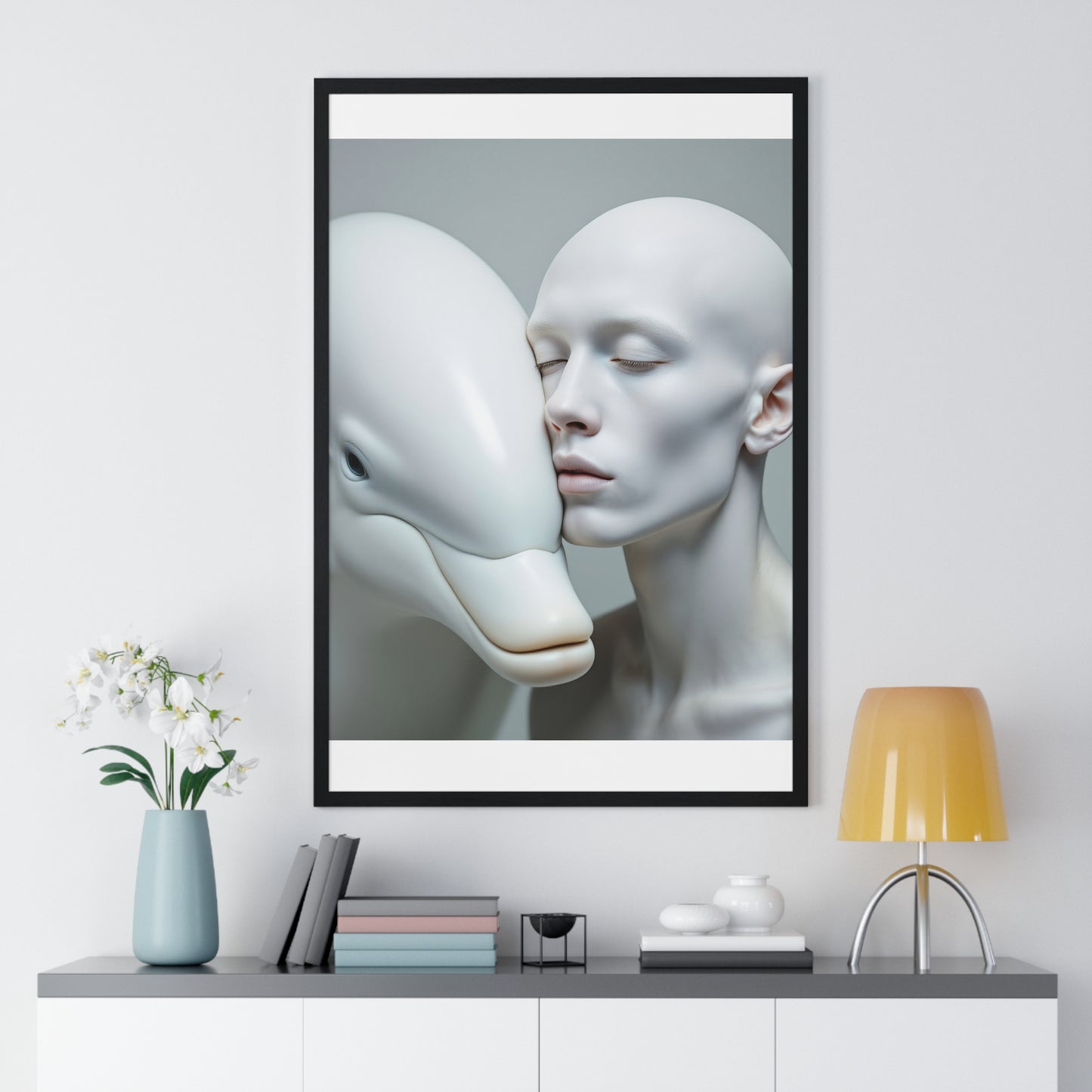 Framed Poster - The Albino and the Dolphin