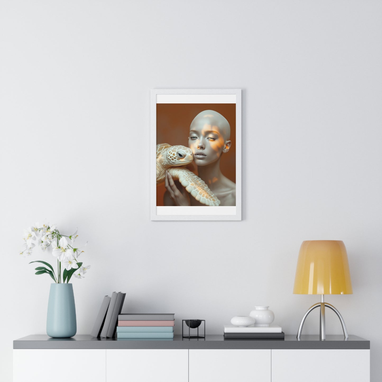 Vertical Framed Poster - The Albino and the Old One