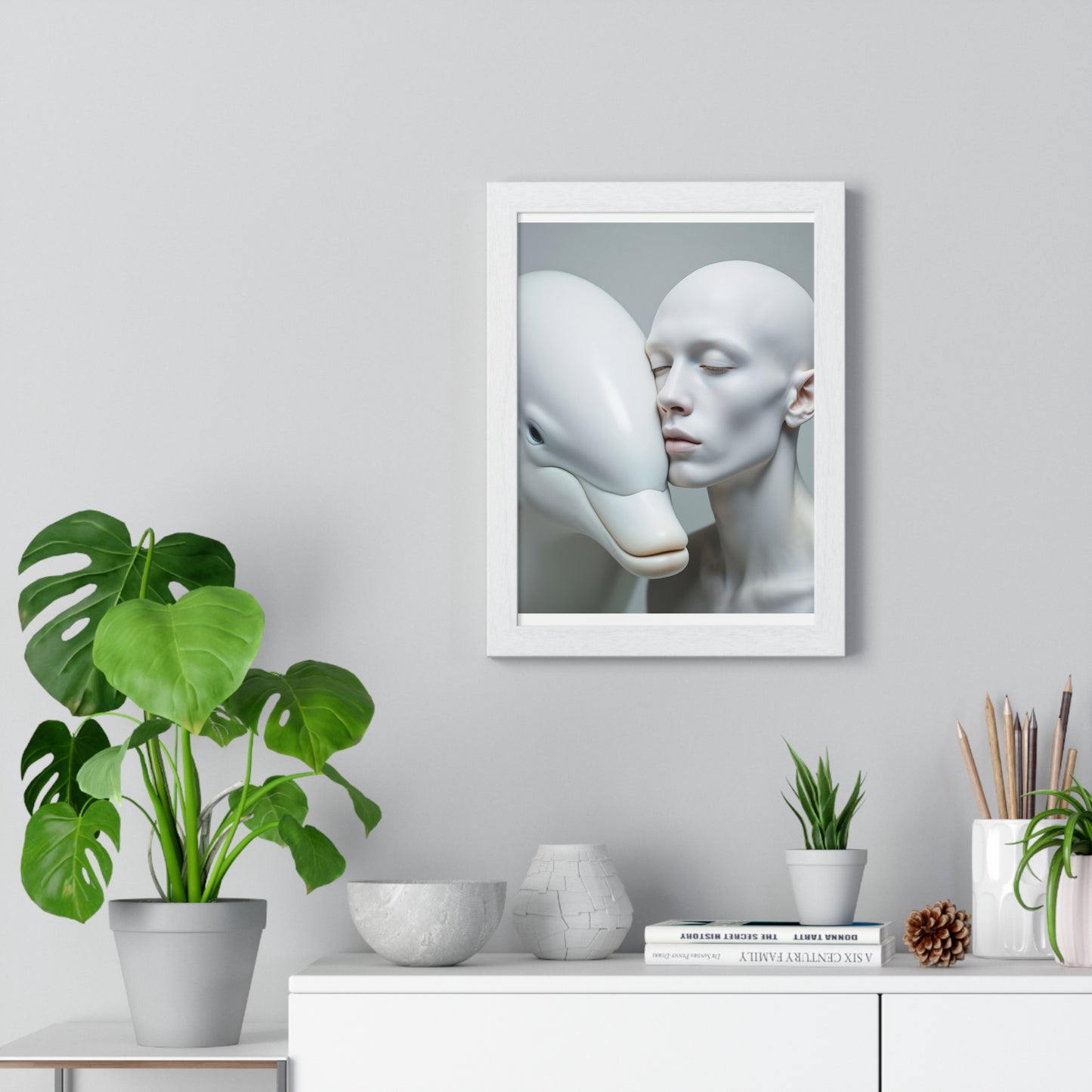 Framed Poster - The Albino and the Dolphin