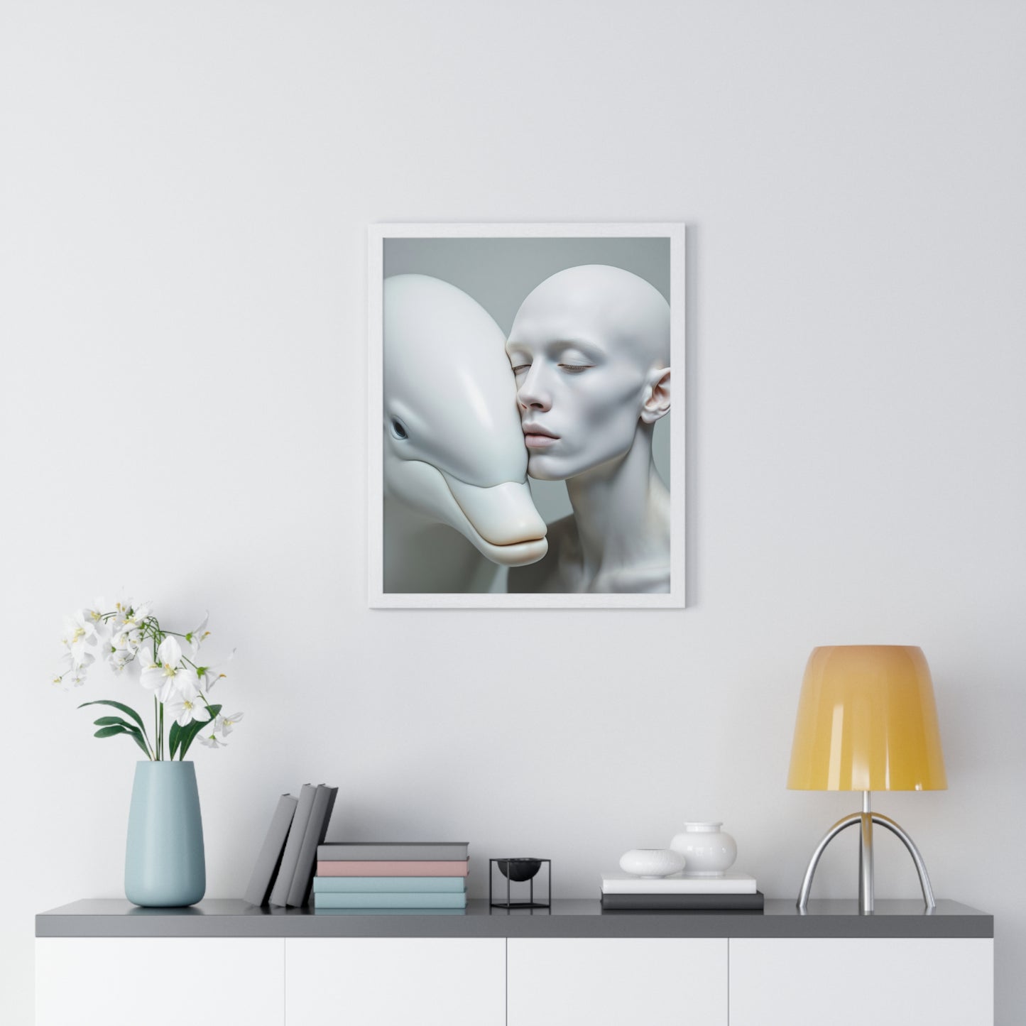 Framed Poster - The Albino and the Dolphin