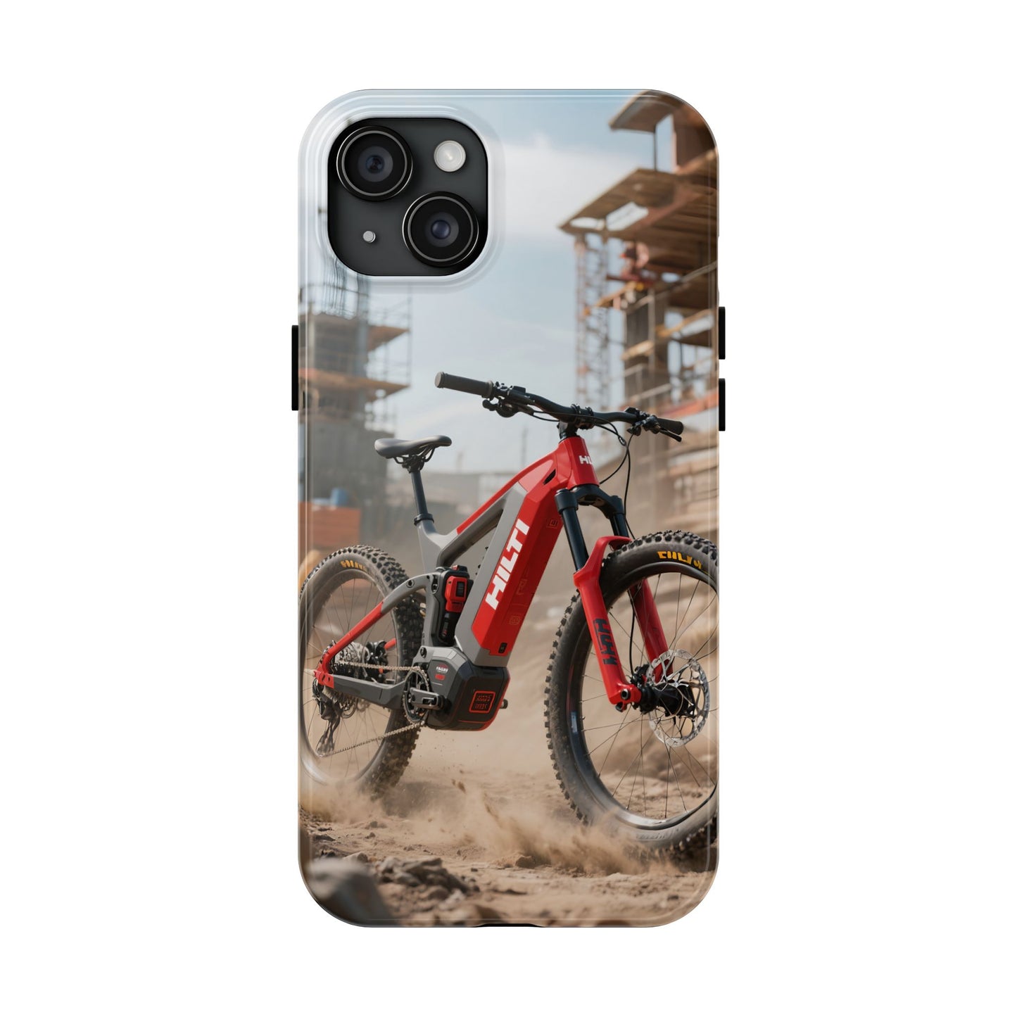 Phone Cases - Electric Mountain Bike Design in Hilti Red and Gray