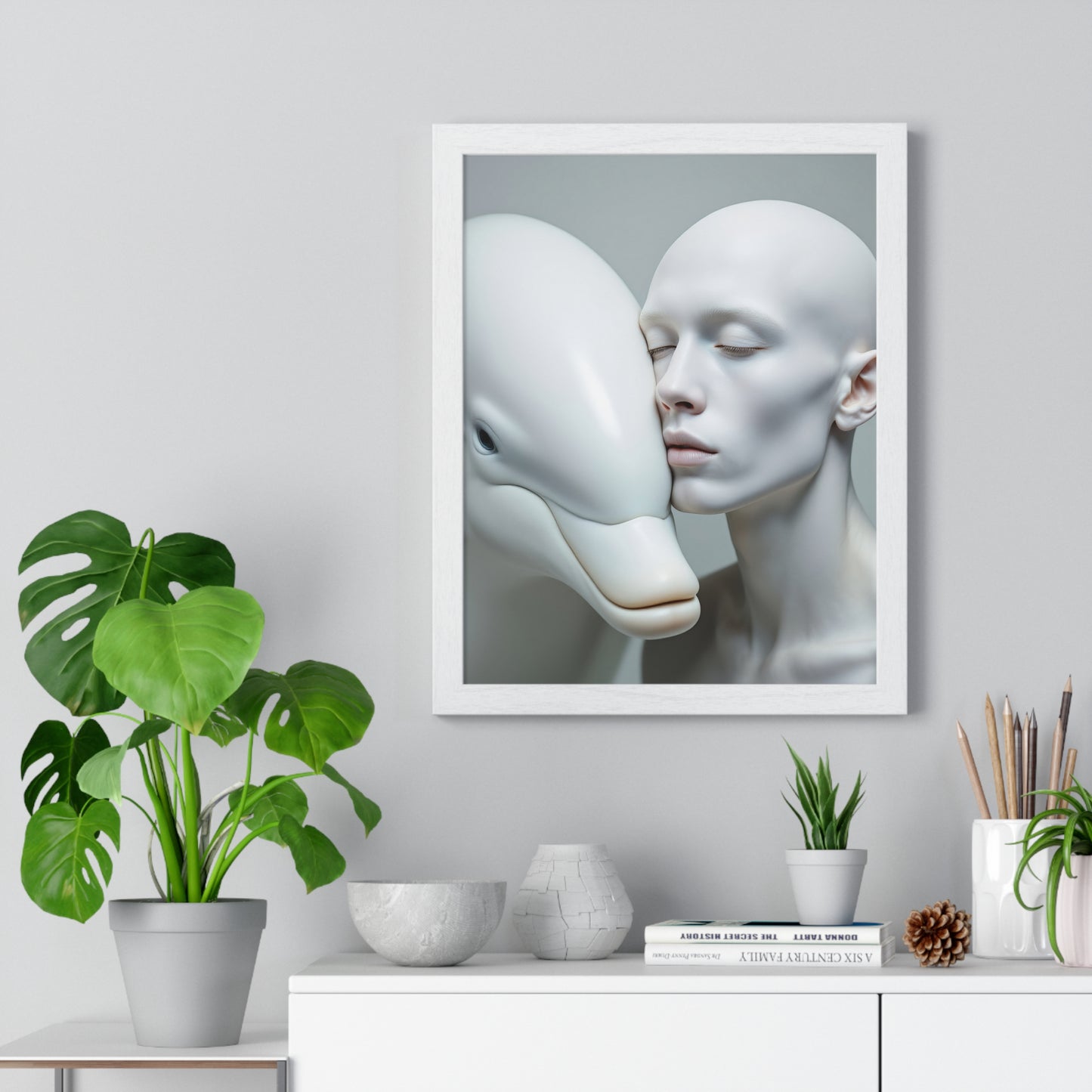 Framed Poster - The Albino and the Dolphin