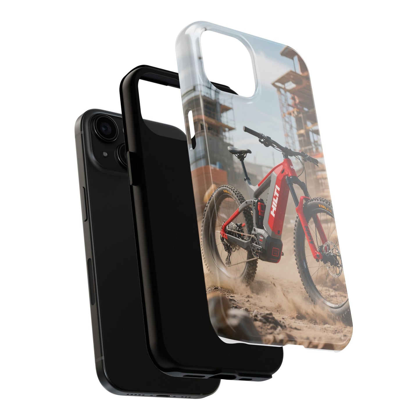 Phone Cases - Electric Mountain Bike Design in Hilti Red and Gray
