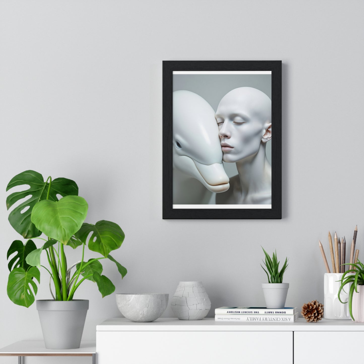Framed Poster - The Albino and the Dolphin