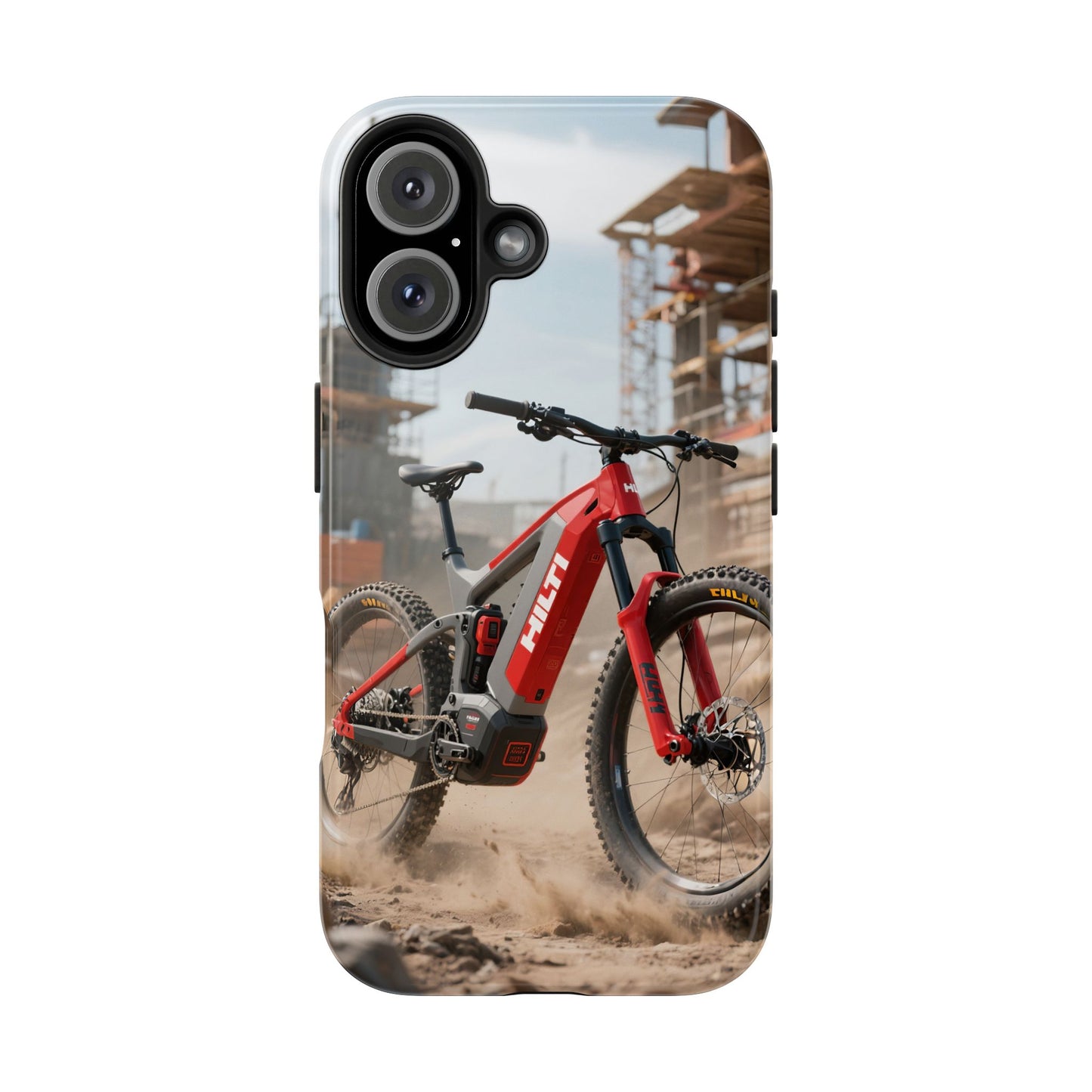 Phone Cases - Electric Mountain Bike Design in Hilti Red and Gray