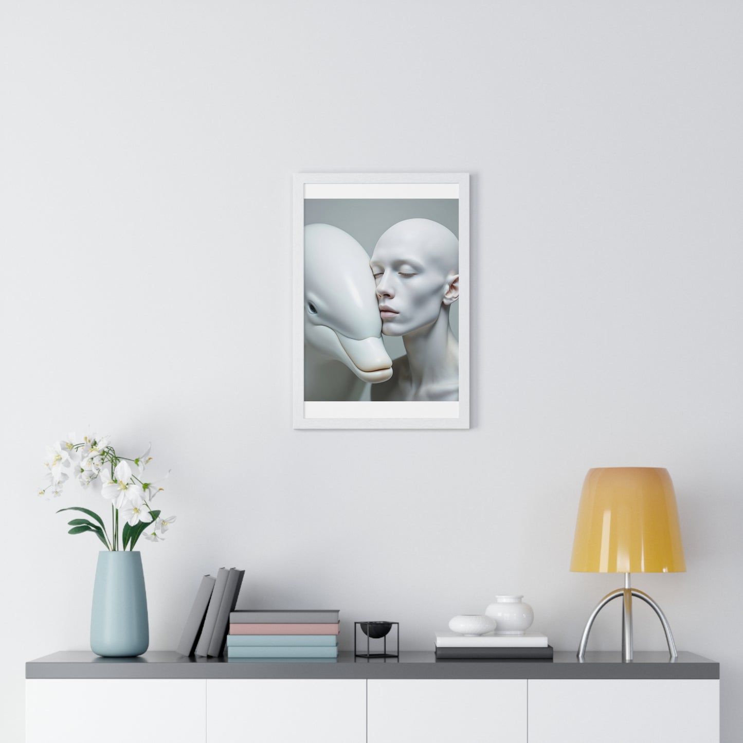Framed Poster - The Albino and the Dolphin