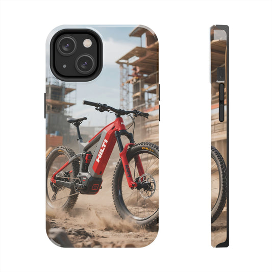 Phone Cases - Electric Mountain Bike Design in Hilti Red and Gray