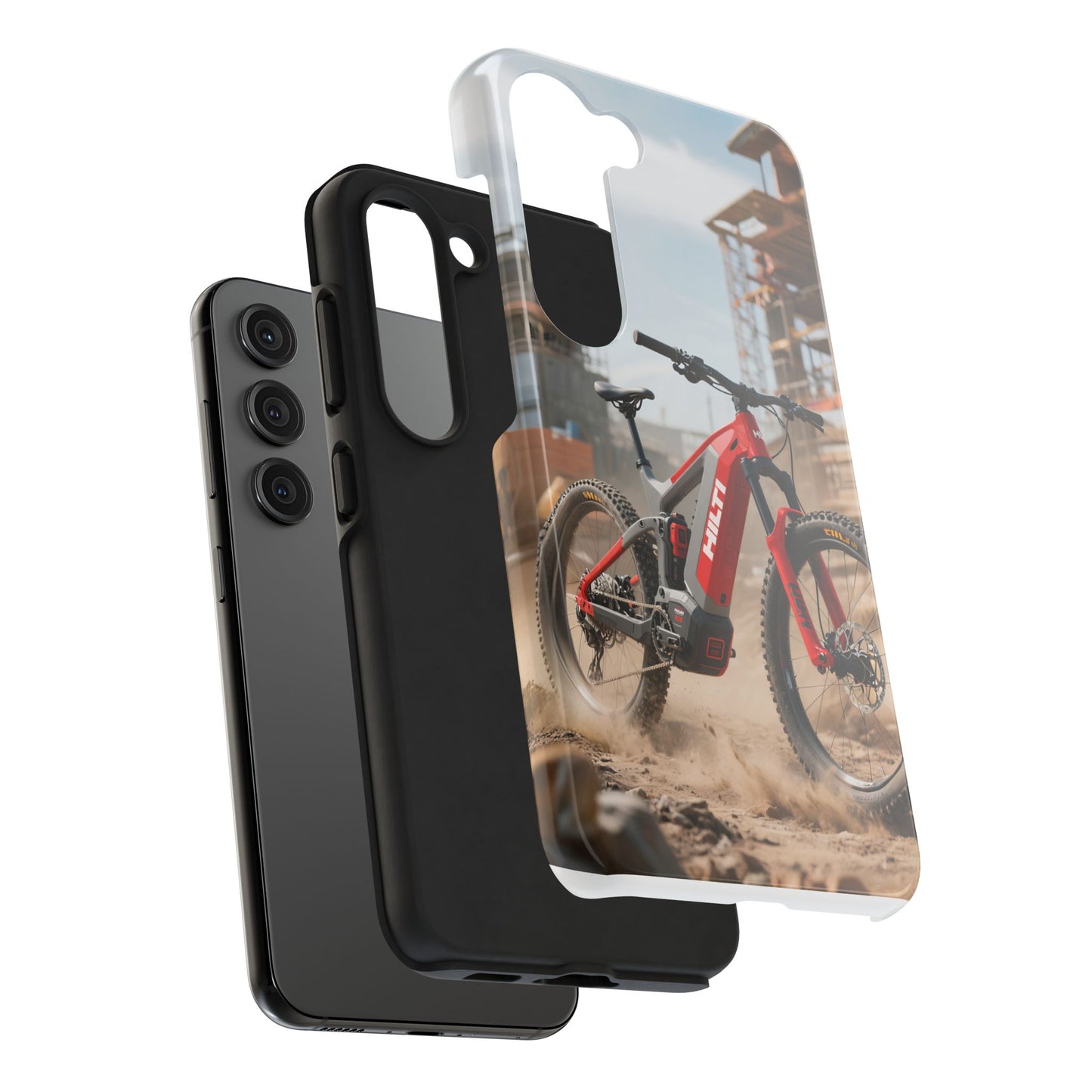 Phone Cases - Electric Mountain Bike Design in Hilti Red and Gray