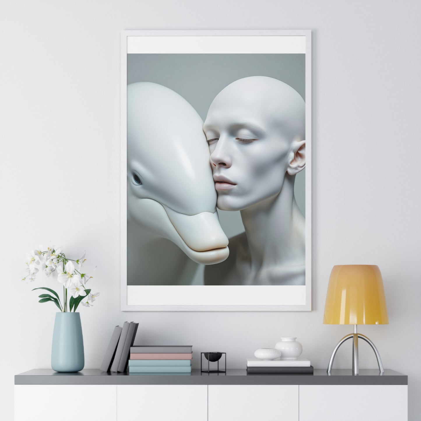 Framed Poster - The Albino and the Dolphin