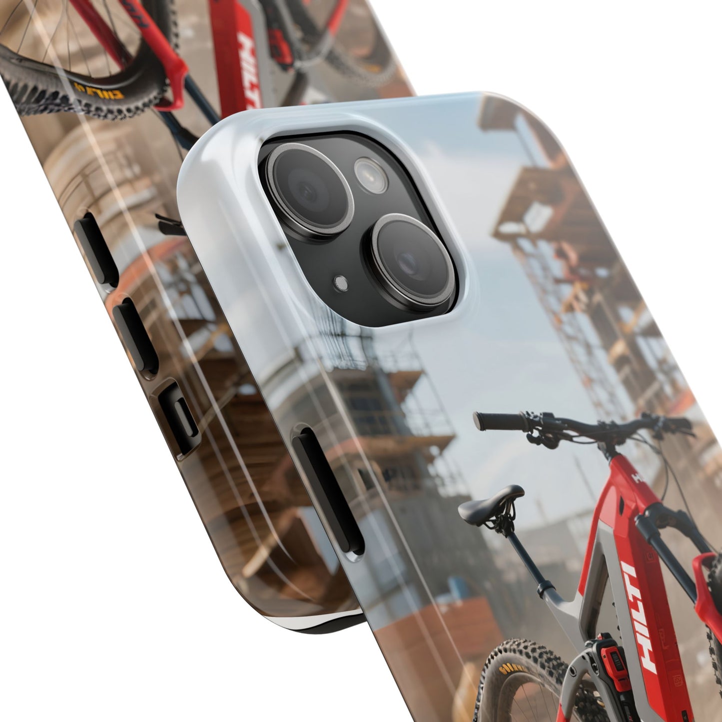 Phone Cases - Electric Mountain Bike Design in Hilti Red and Gray