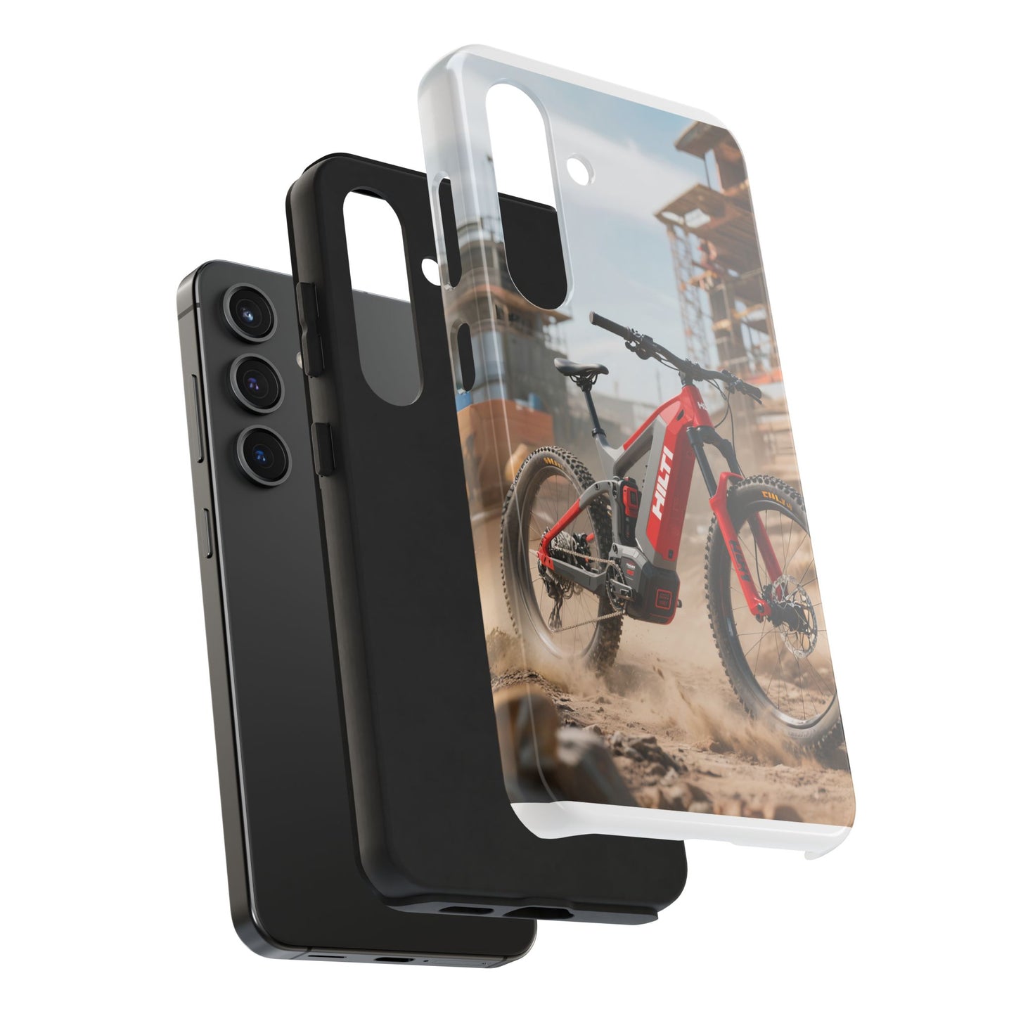 Phone Cases - Electric Mountain Bike Design in Hilti Red and Gray