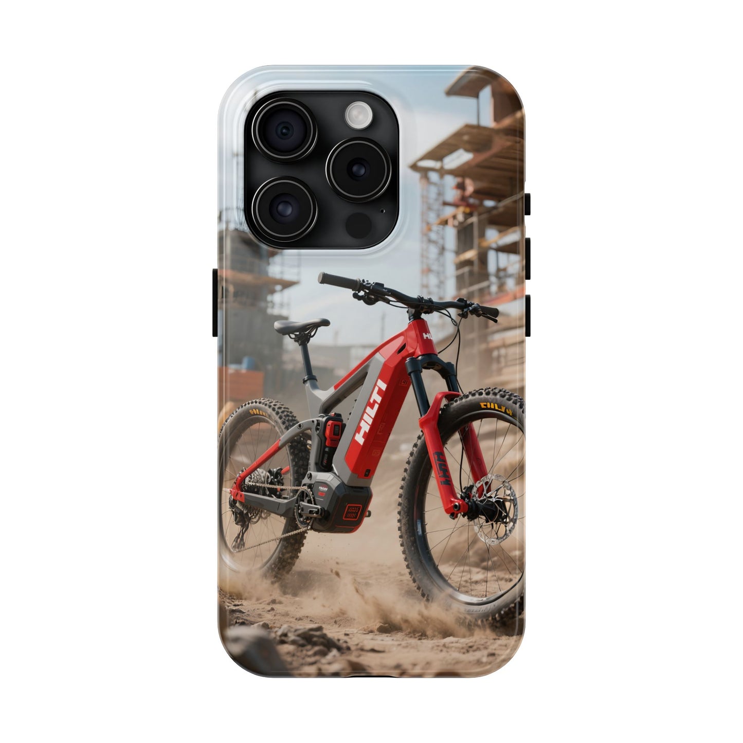 Phone Cases - Electric Mountain Bike Design in Hilti Red and Gray