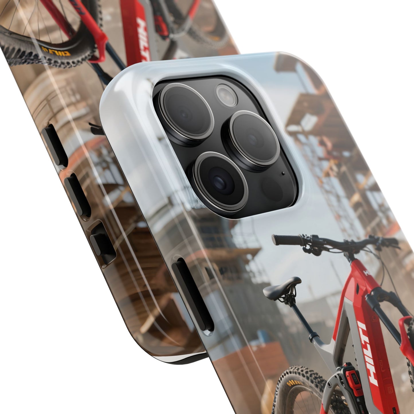 Phone Cases - Electric Mountain Bike Design in Hilti Red and Gray