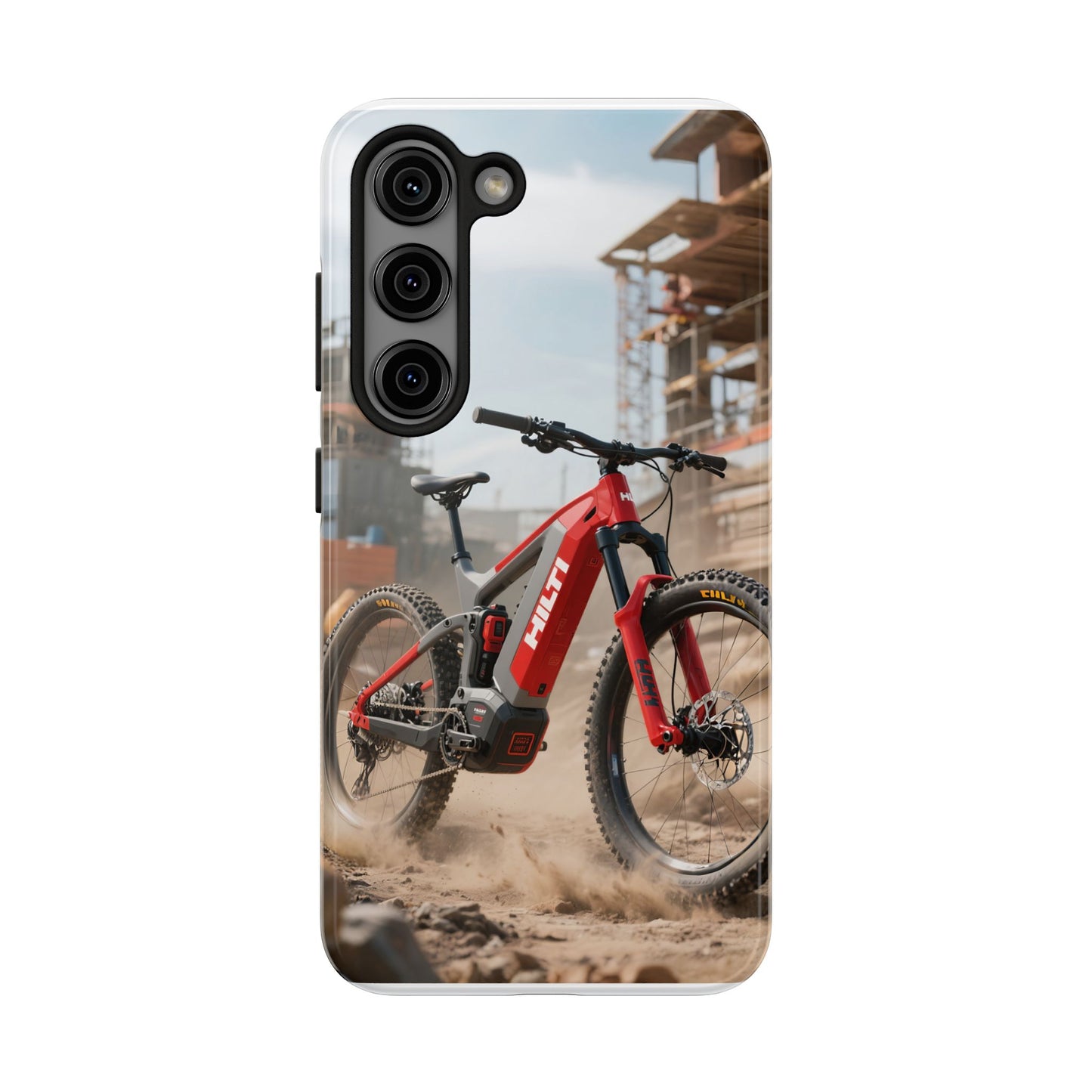 Phone Cases - Electric Mountain Bike Design in Hilti Red and Gray