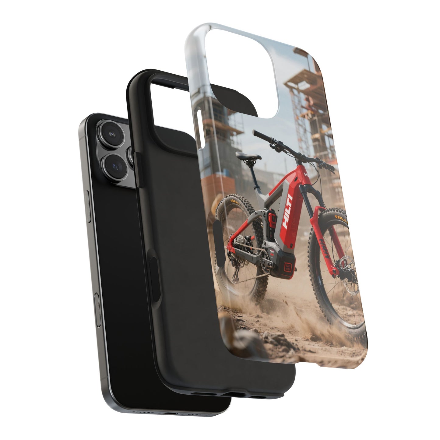 Phone Cases - Electric Mountain Bike Design in Hilti Red and Gray