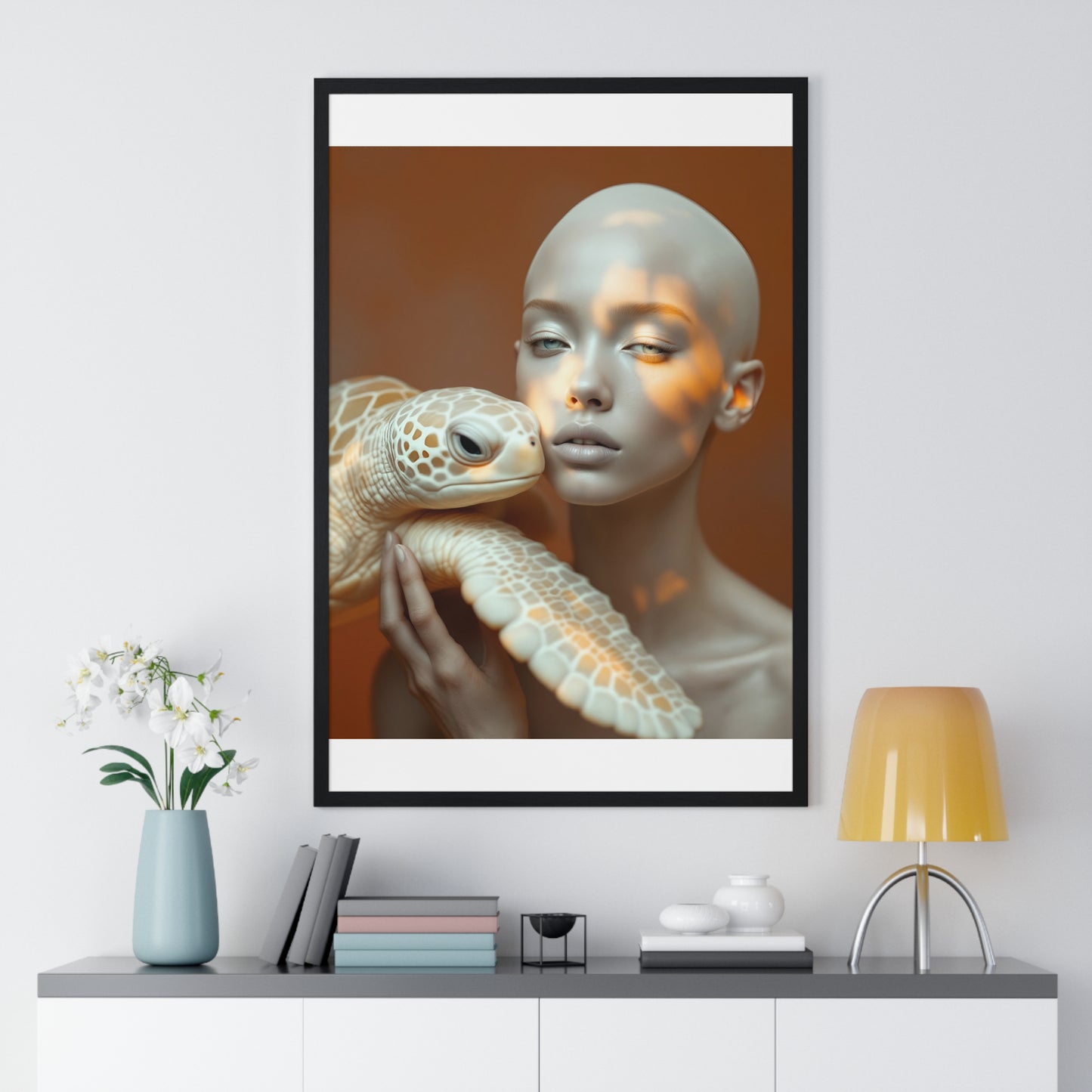 Vertical Framed Poster - The Albino and the Old One