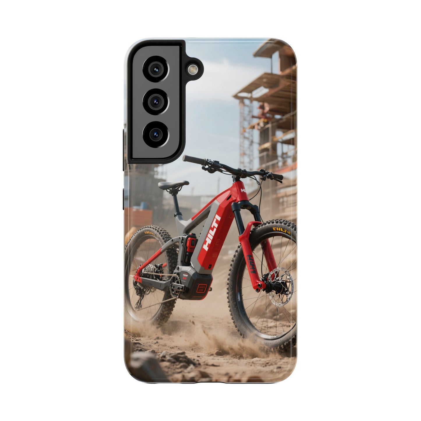 Phone Cases - Electric Mountain Bike Design in Hilti Red and Gray