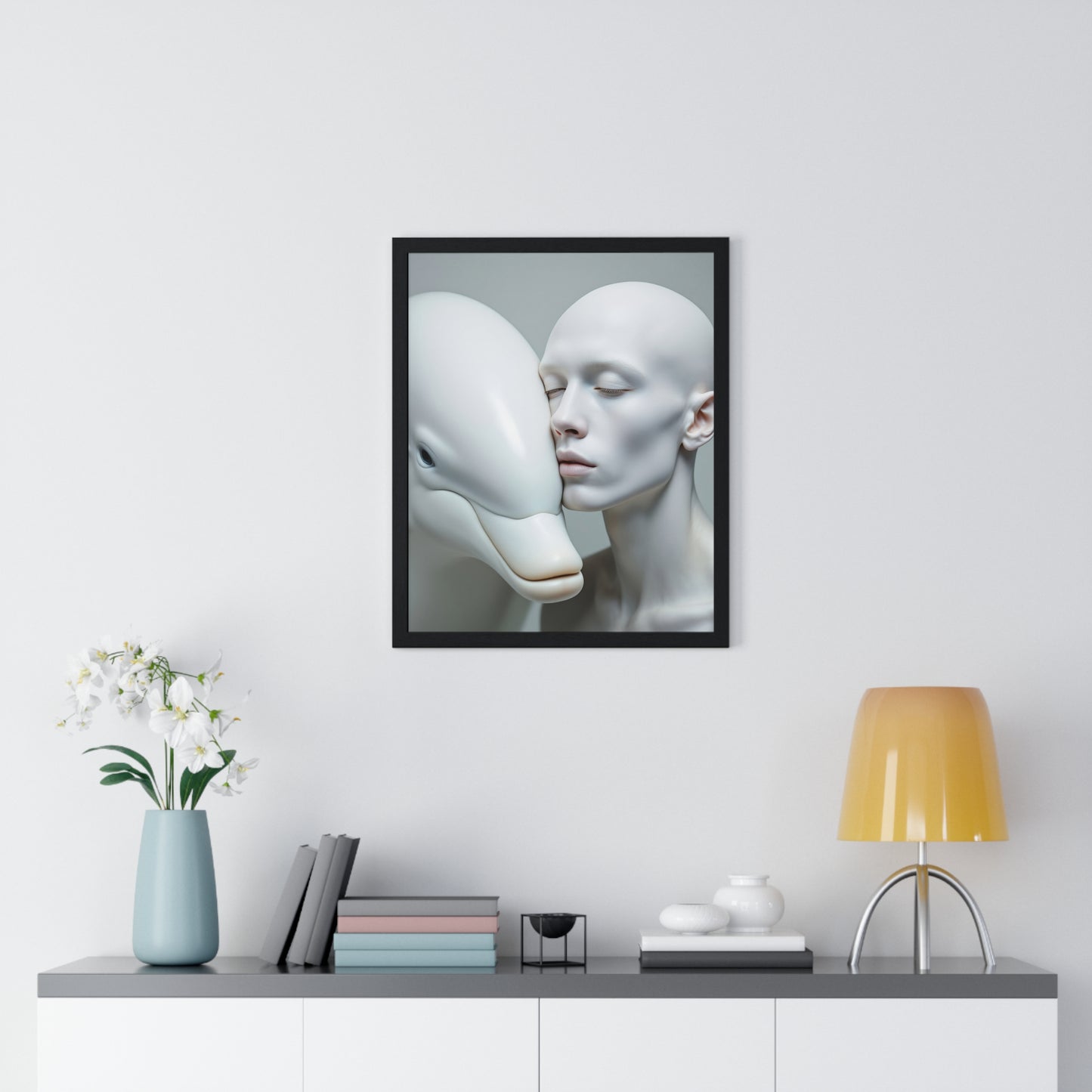 Framed Poster - The Albino and the Dolphin