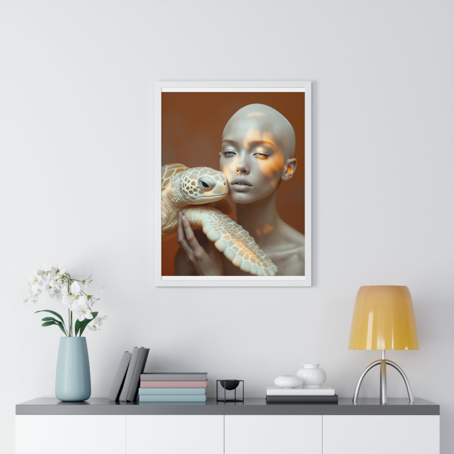 Vertical Framed Poster - The Albino and the Old One