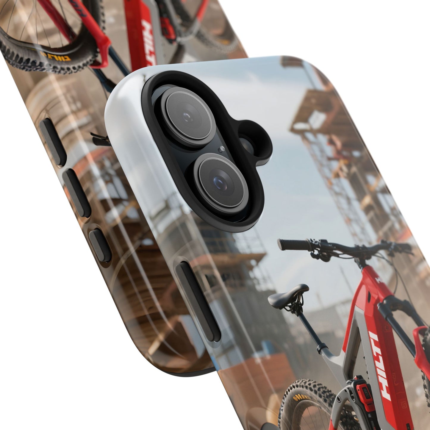 Phone Cases - Electric Mountain Bike Design in Hilti Red and Gray