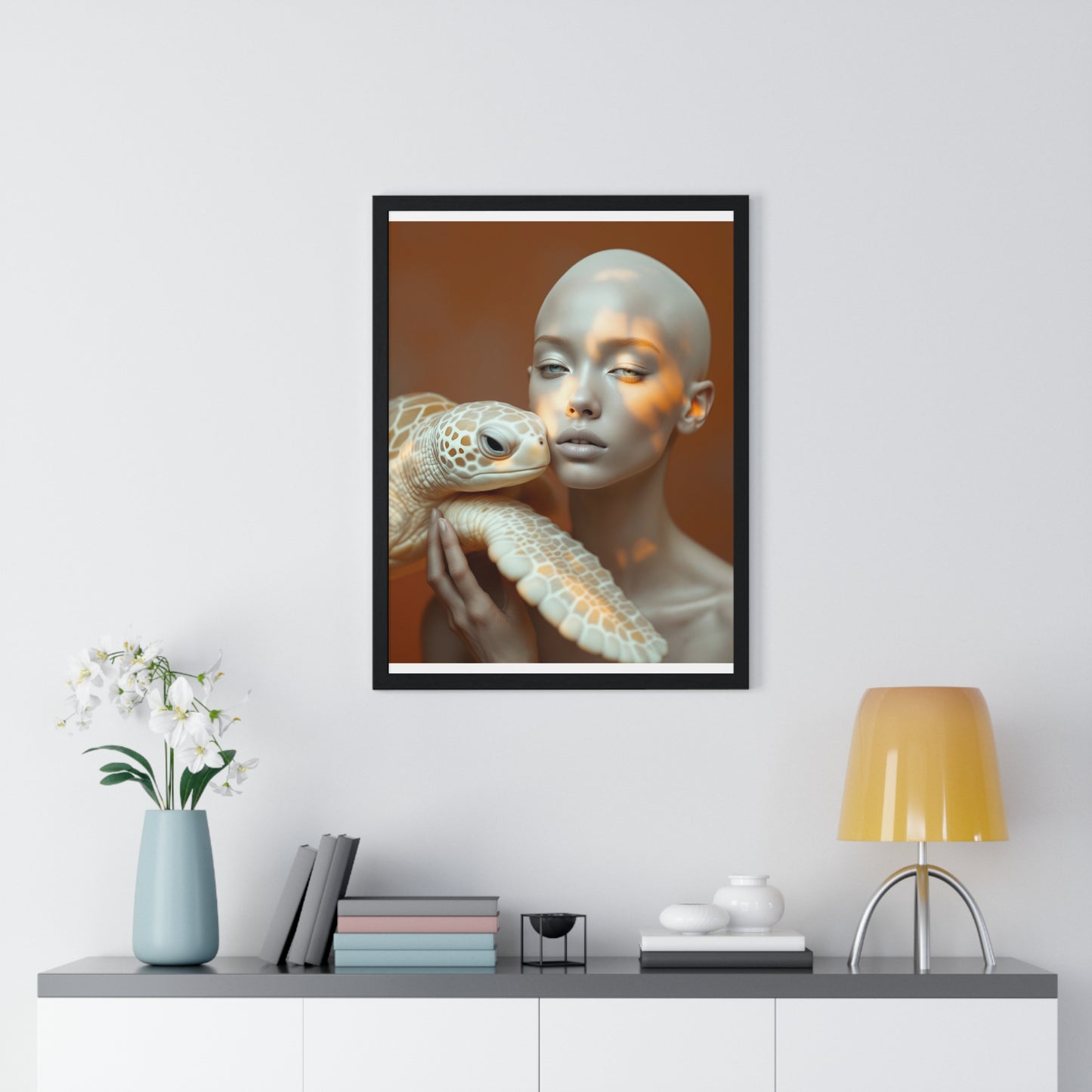 Vertical Framed Poster - The Albino and the Old One