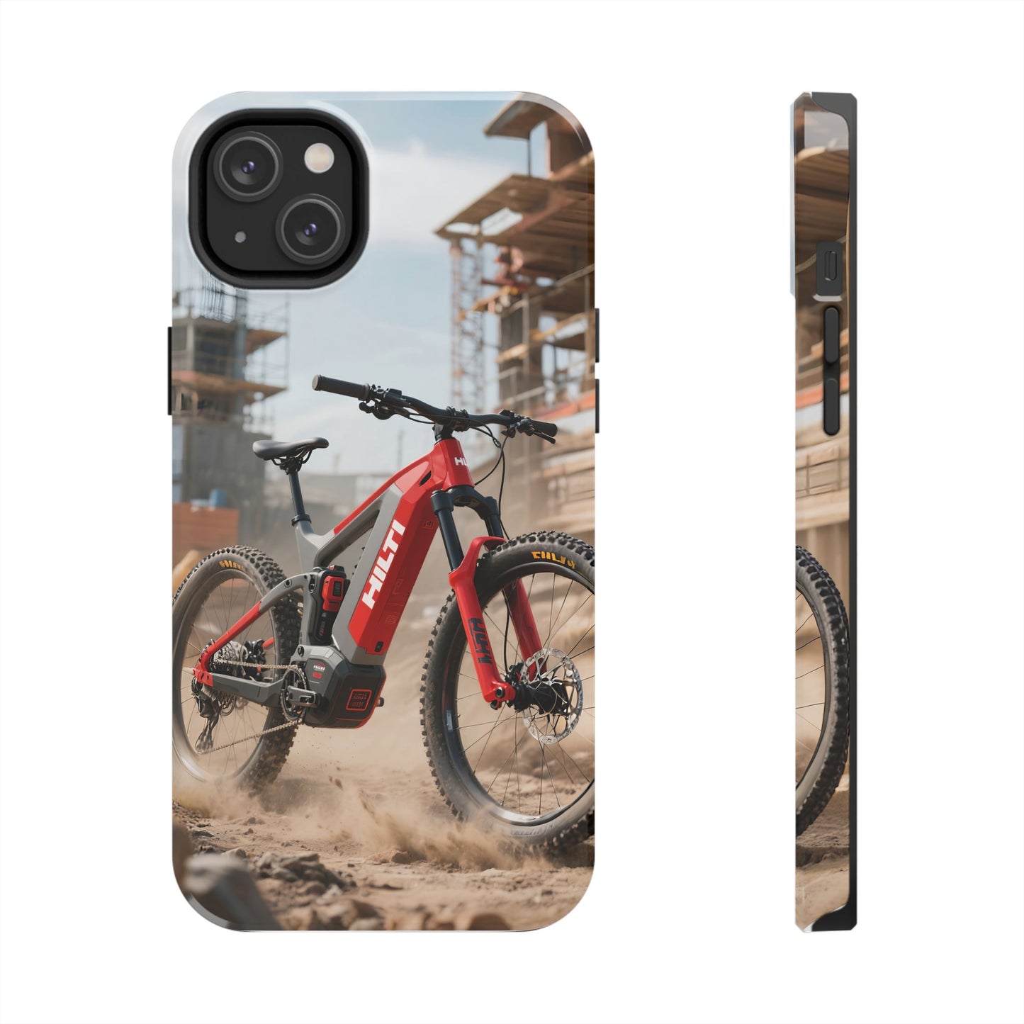 Phone Cases - Electric Mountain Bike Design in Hilti Red and Gray
