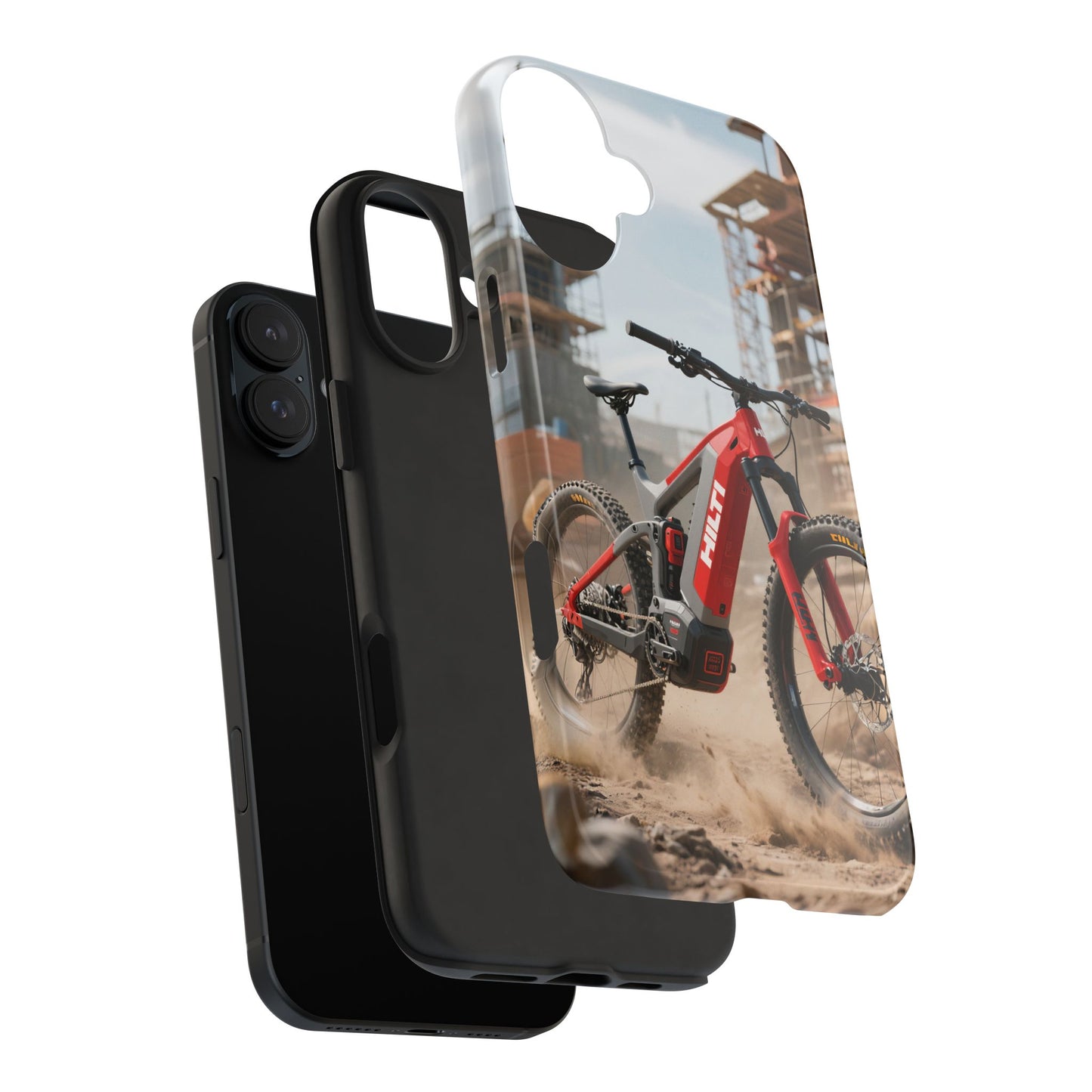 Phone Cases - Electric Mountain Bike Design in Hilti Red and Gray
