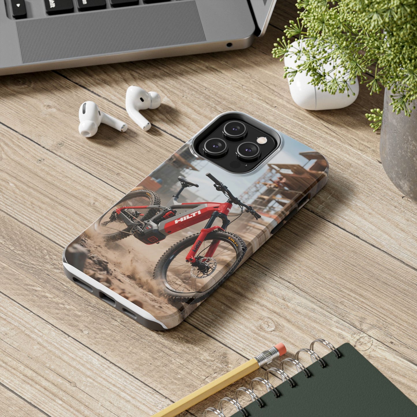 Phone Cases - Electric Mountain Bike Design in Hilti Red and Gray