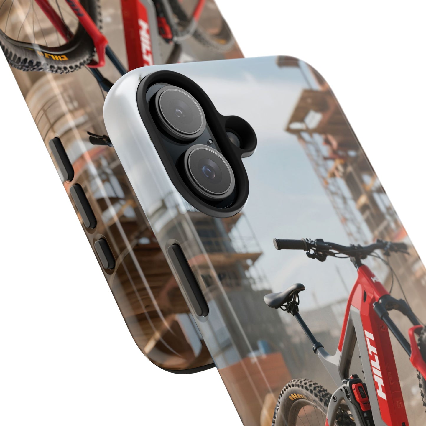 Phone Cases - Electric Mountain Bike Design in Hilti Red and Gray