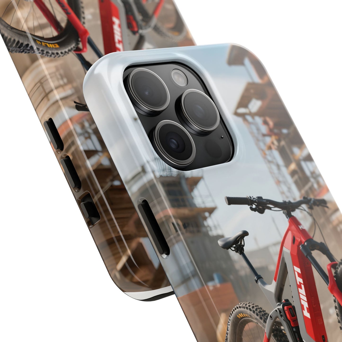 Phone Cases - Electric Mountain Bike Design in Hilti Red and Gray