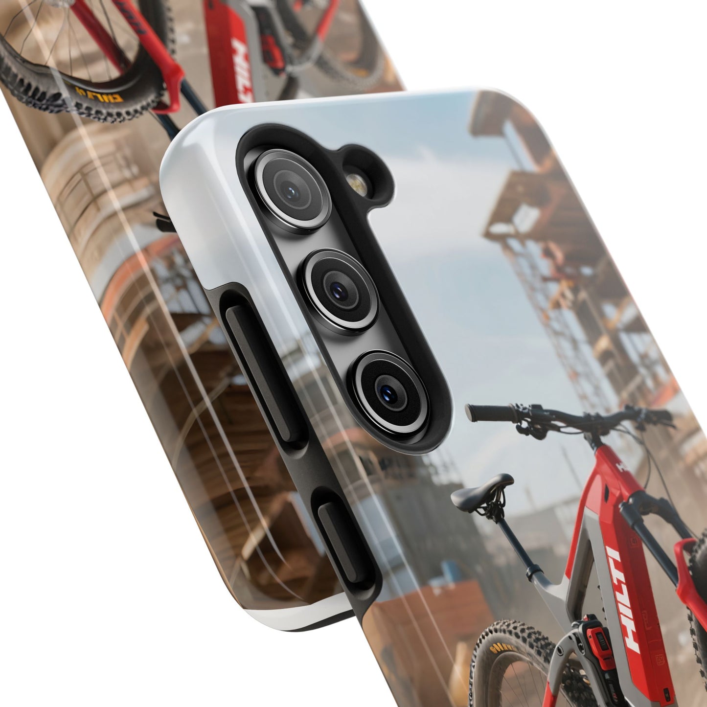 Phone Cases - Electric Mountain Bike Design in Hilti Red and Gray
