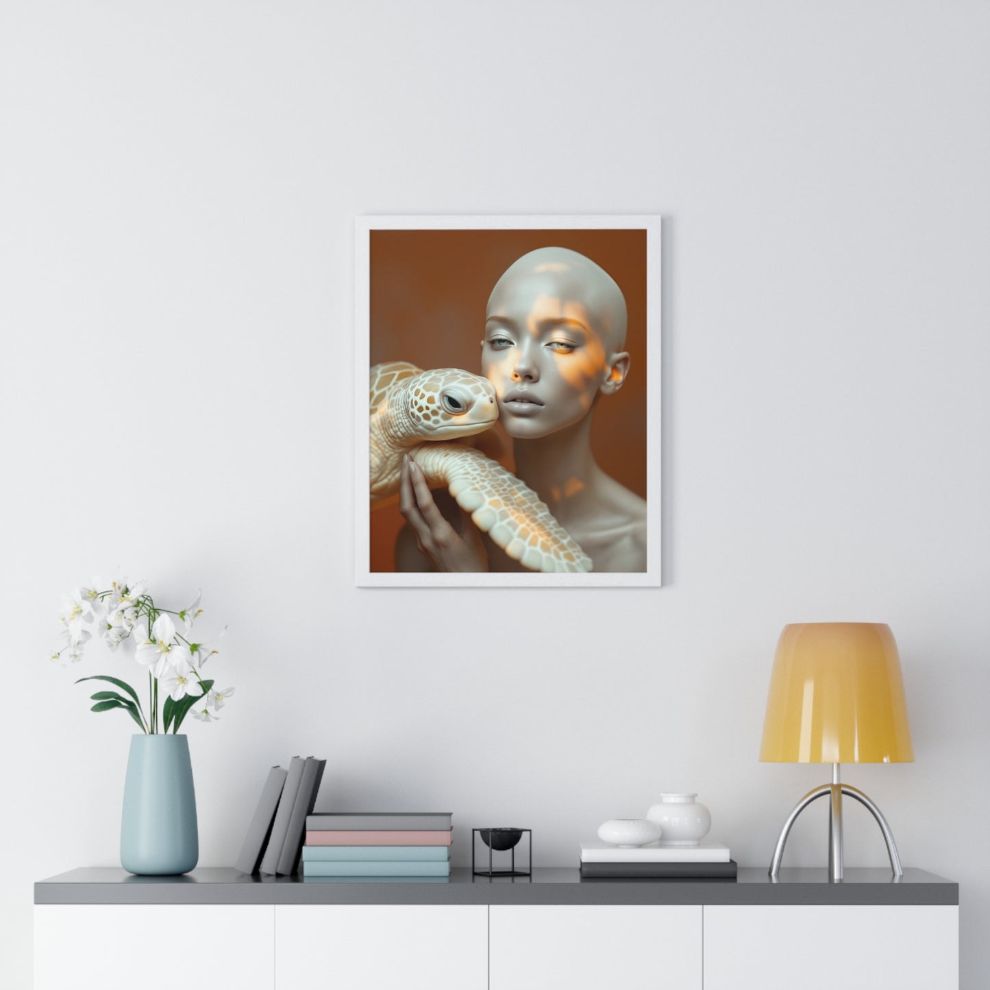 Vertical Framed Poster - The Albino and the Old One