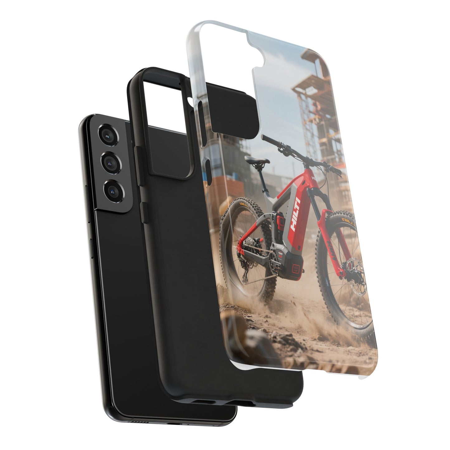 Phone Cases - Electric Mountain Bike Design in Hilti Red and Gray