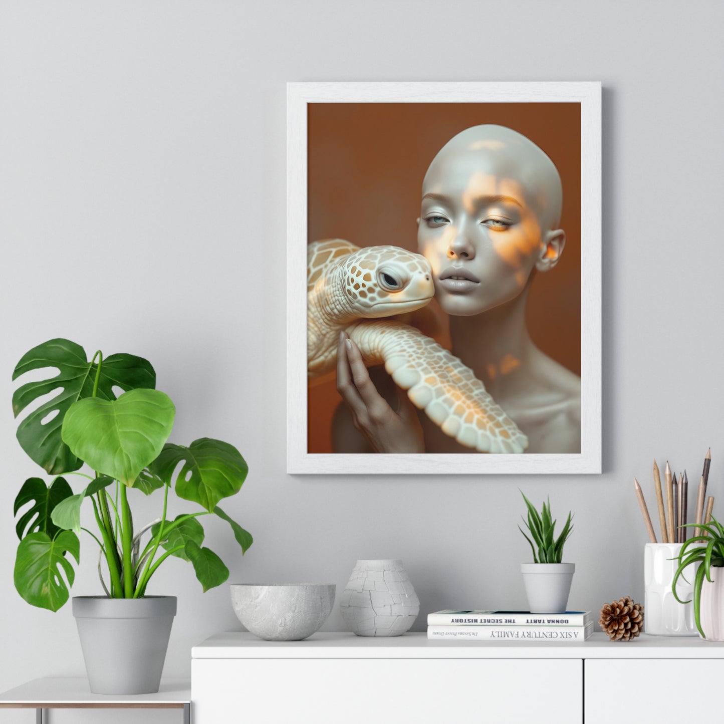Vertical Framed Poster - The Albino and the Old One