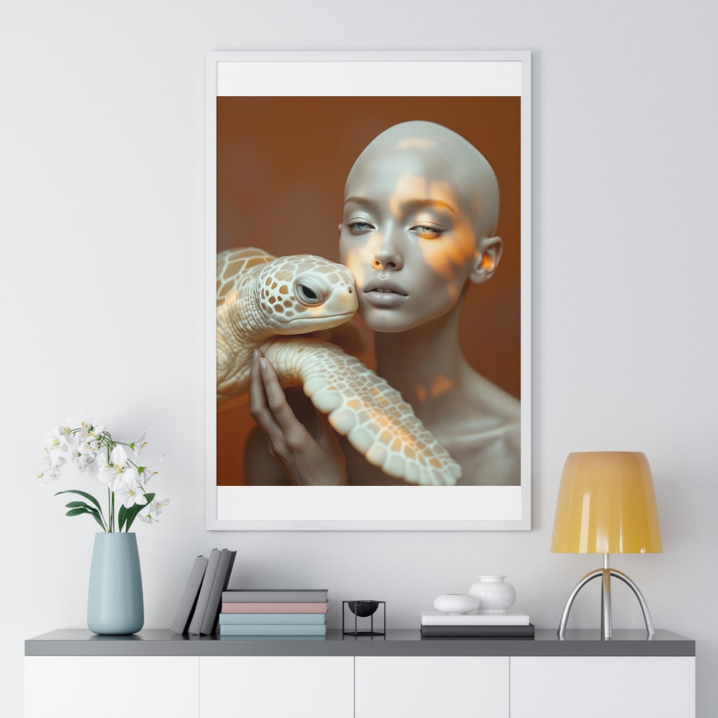 Vertical Framed Poster - The Albino and the Old One