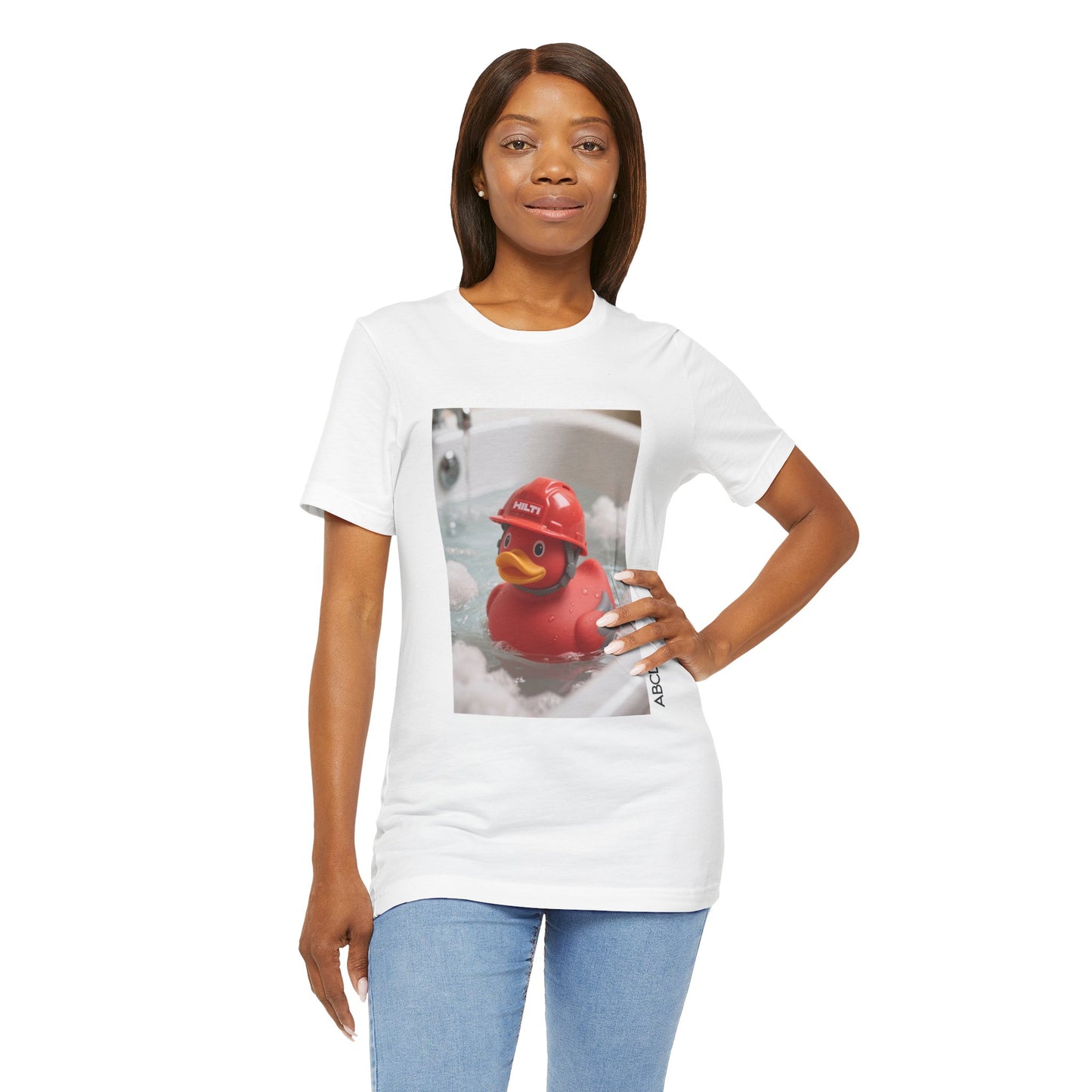 Rubber Duck Tee - Cute and Absurd Unisex Shirt with Hilti Construction Helmet Design