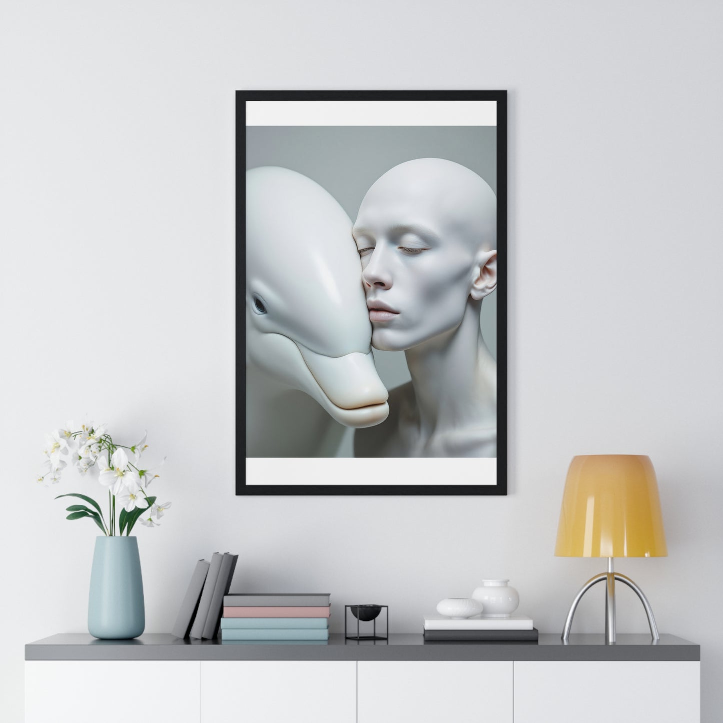 Framed Poster - The Albino and the Dolphin