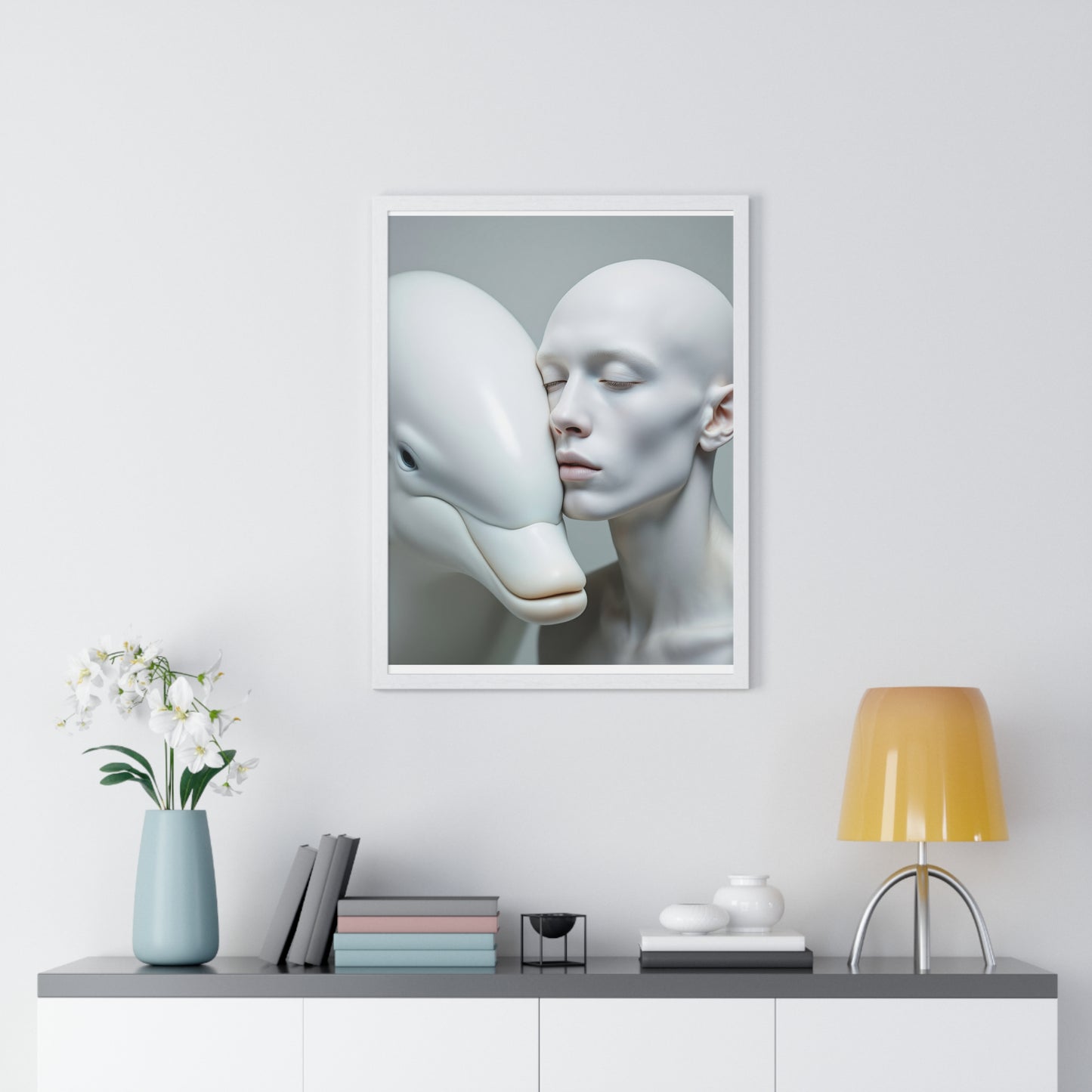 Framed Poster - The Albino and the Dolphin