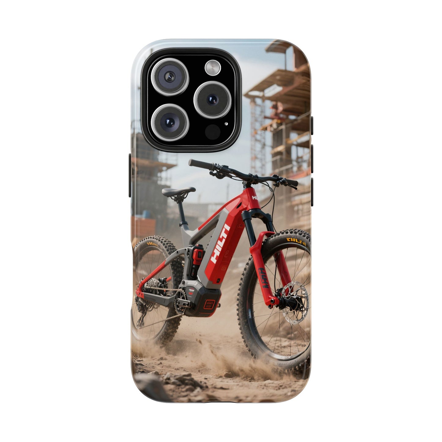 Phone Cases - Electric Mountain Bike Design in Hilti Red and Gray