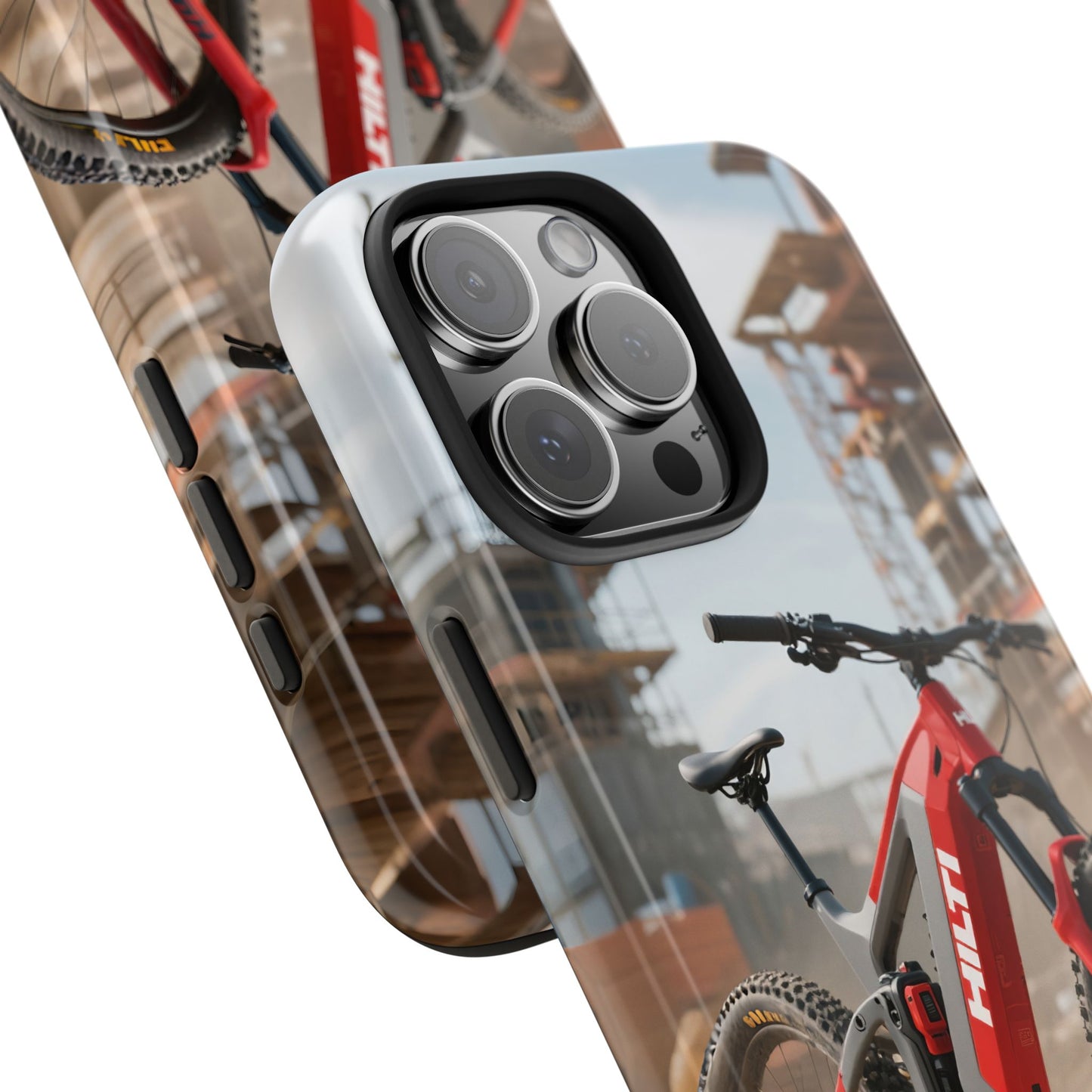 Phone Cases - Electric Mountain Bike Design in Hilti Red and Gray