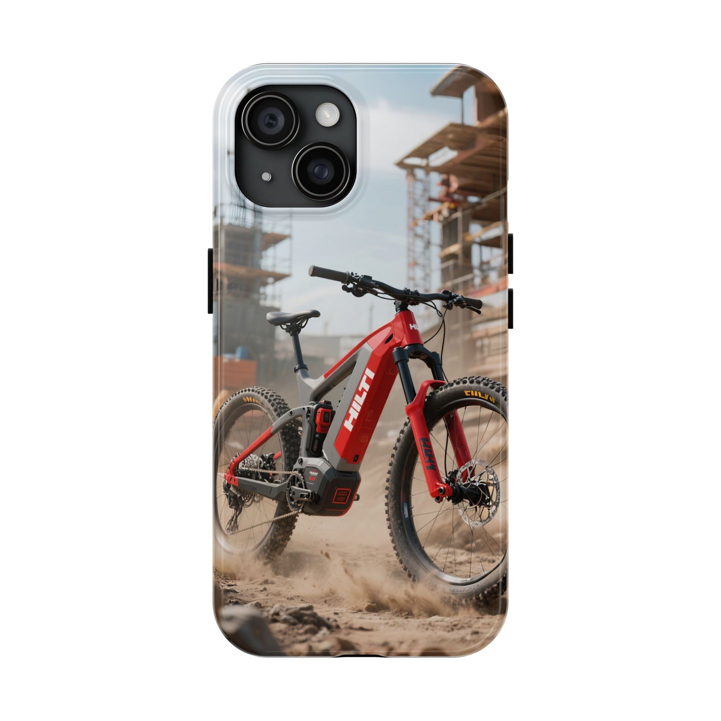 Phone Cases - Electric Mountain Bike Design in Hilti Red and Gray