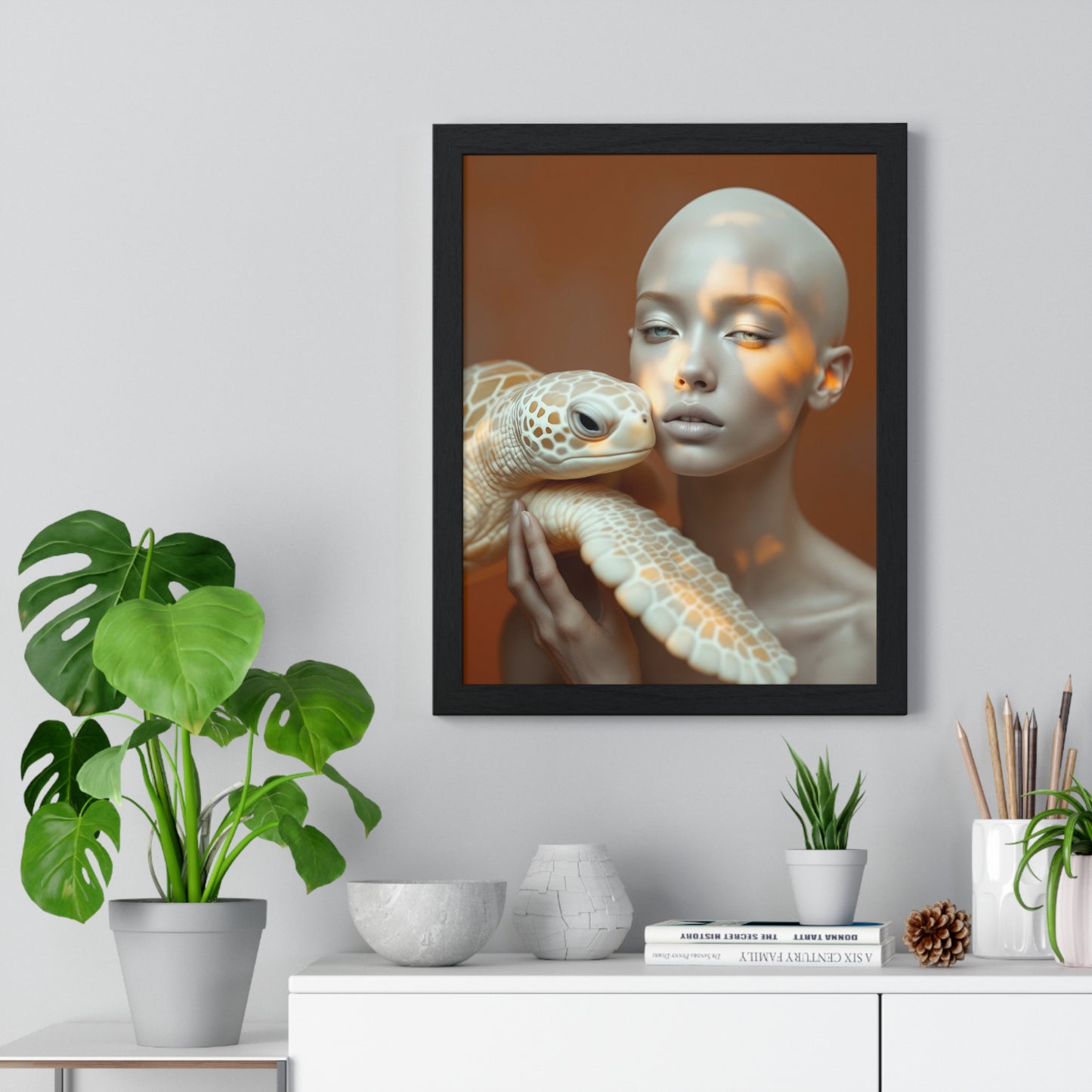 Vertical Framed Poster - The Albino and the Old One