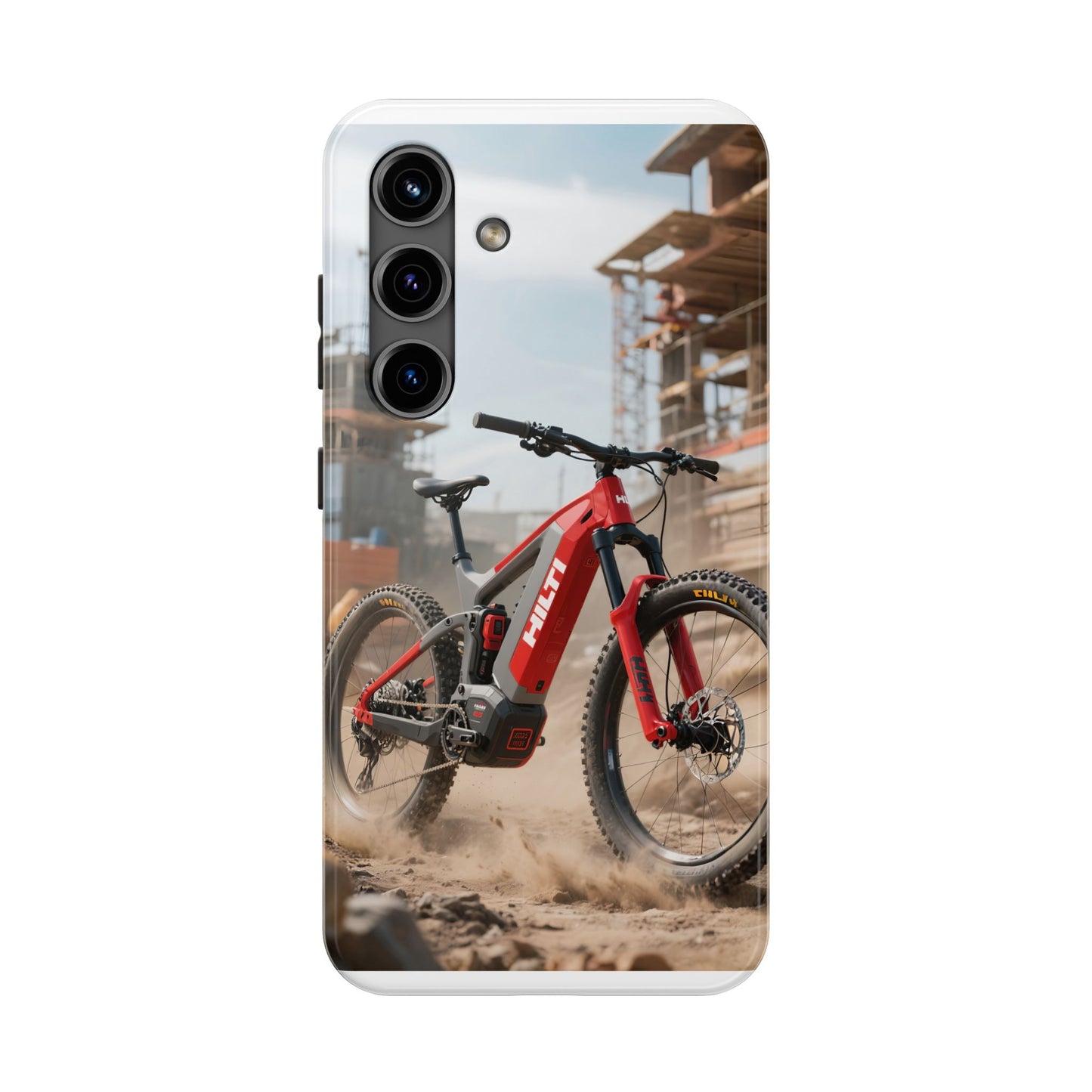 Phone Cases - Electric Mountain Bike Design in Hilti Red and Gray