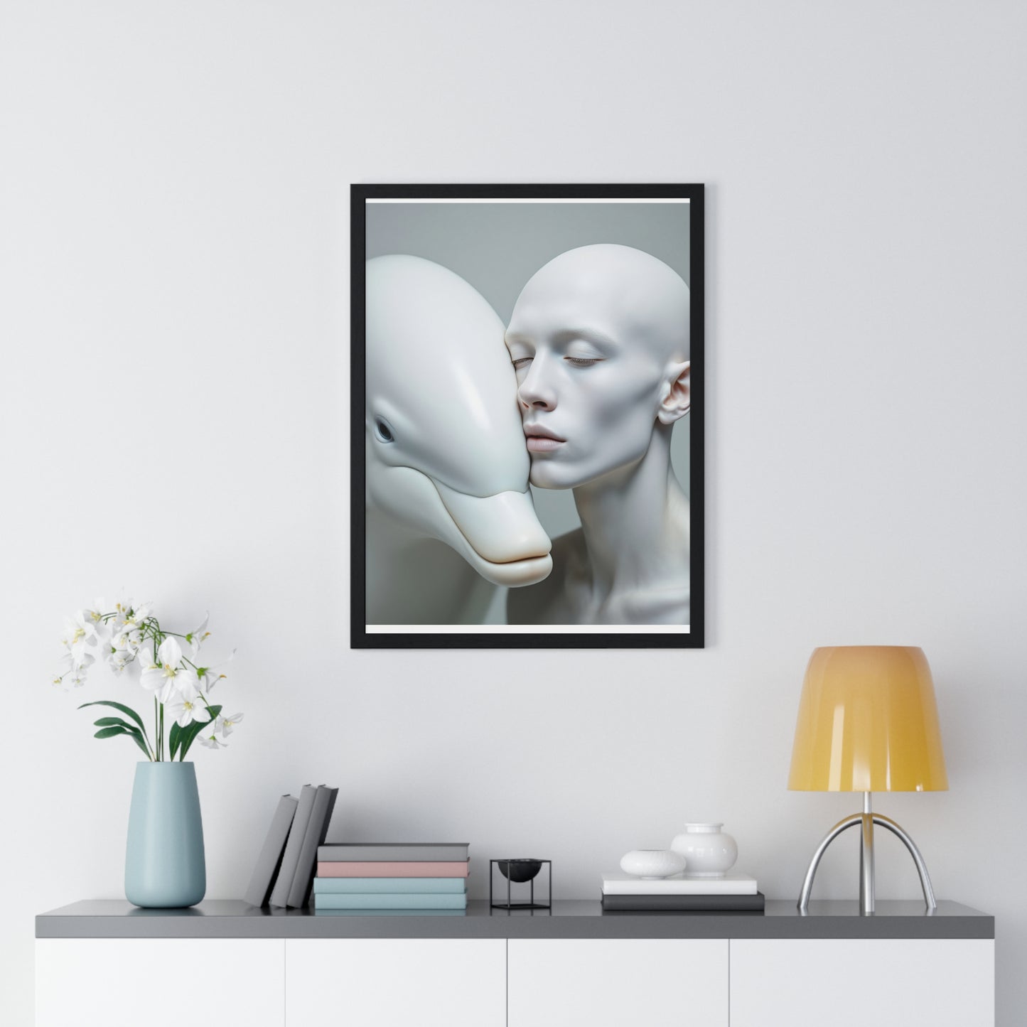 Framed Poster - The Albino and the Dolphin