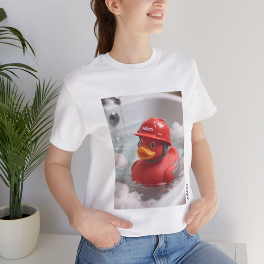 Rubber Duck Tee - Cute and Absurd Unisex Shirt with Hilti Construction Helmet Design