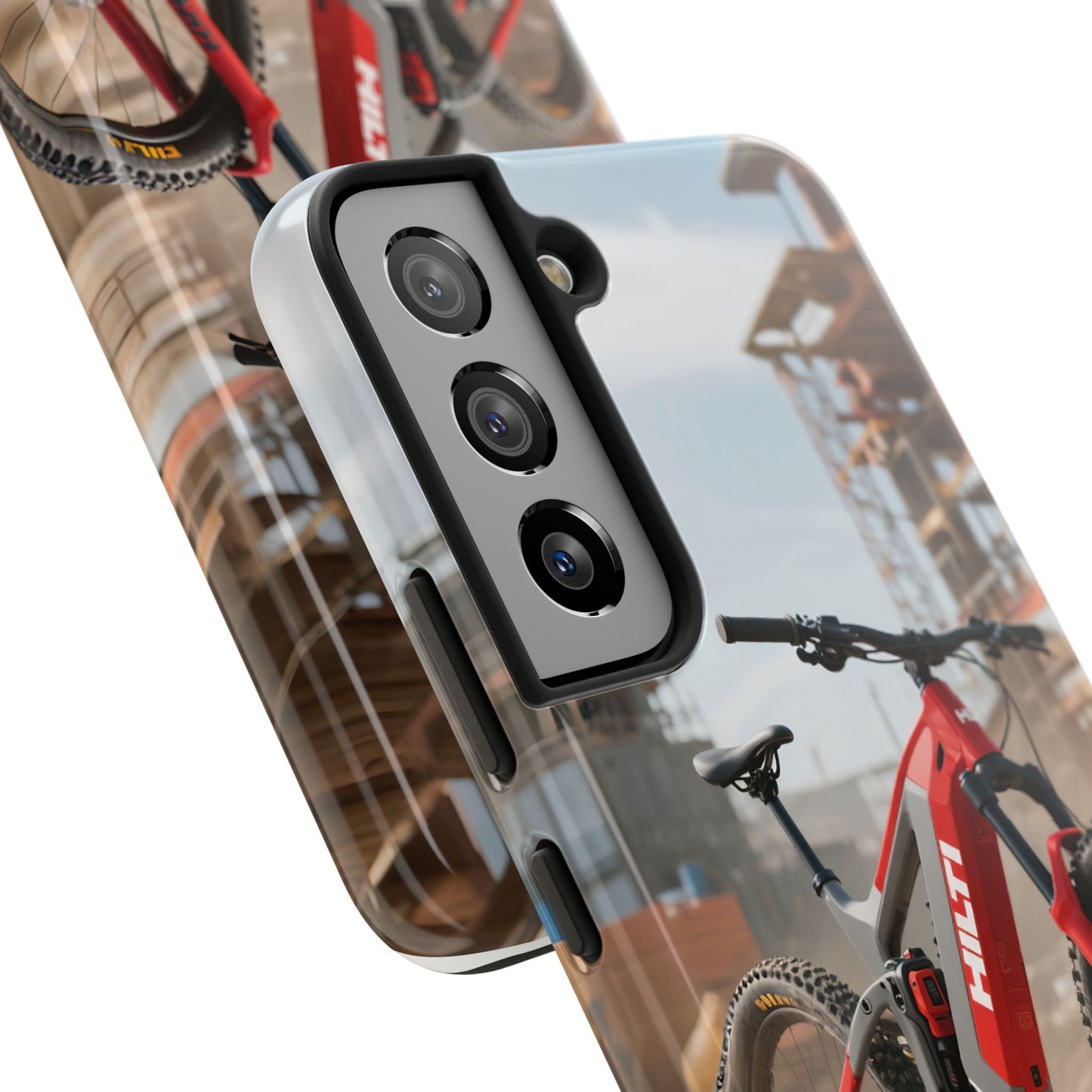Phone Cases - Electric Mountain Bike Design in Hilti Red and Gray