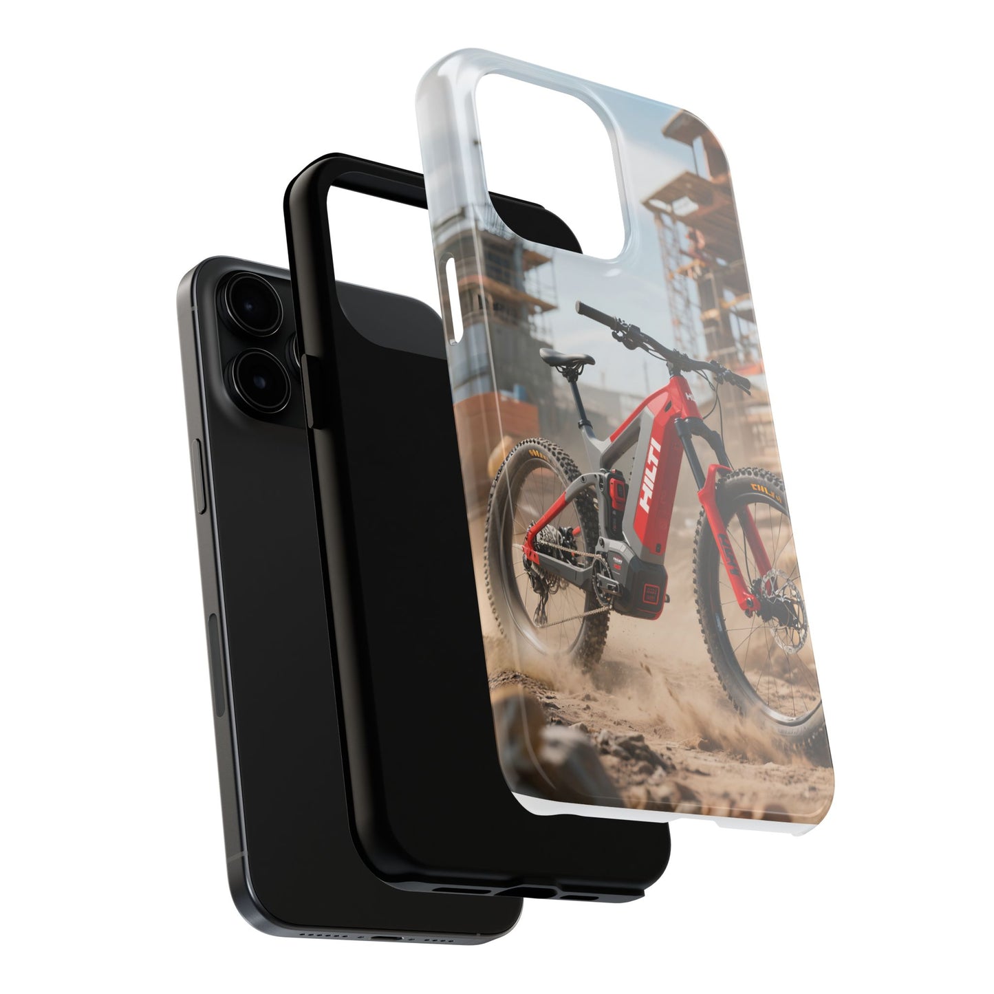 Phone Cases - Electric Mountain Bike Design in Hilti Red and Gray