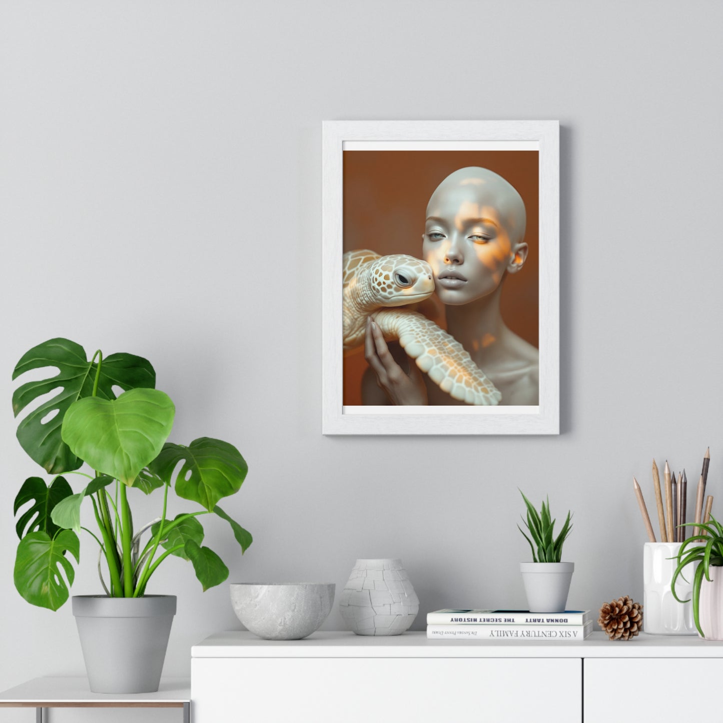 Vertical Framed Poster - The Albino and the Old One